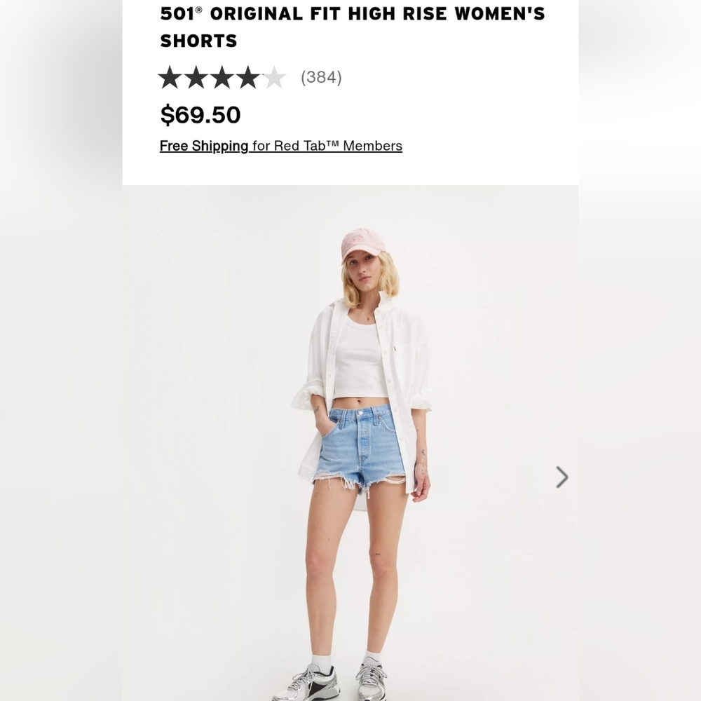 Levi's 501 0riginal Fit High Rise Jean Shorts- Womens Size 30 - New